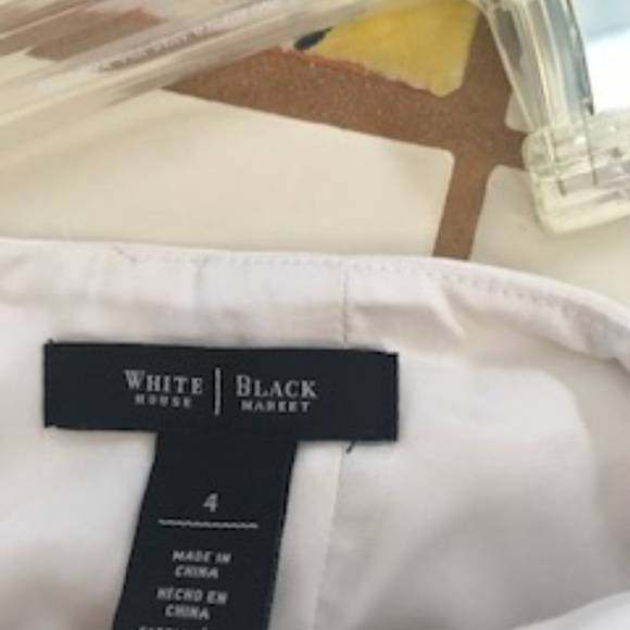 White House Black Market Cream color top and skirt - Picture 5 of 6